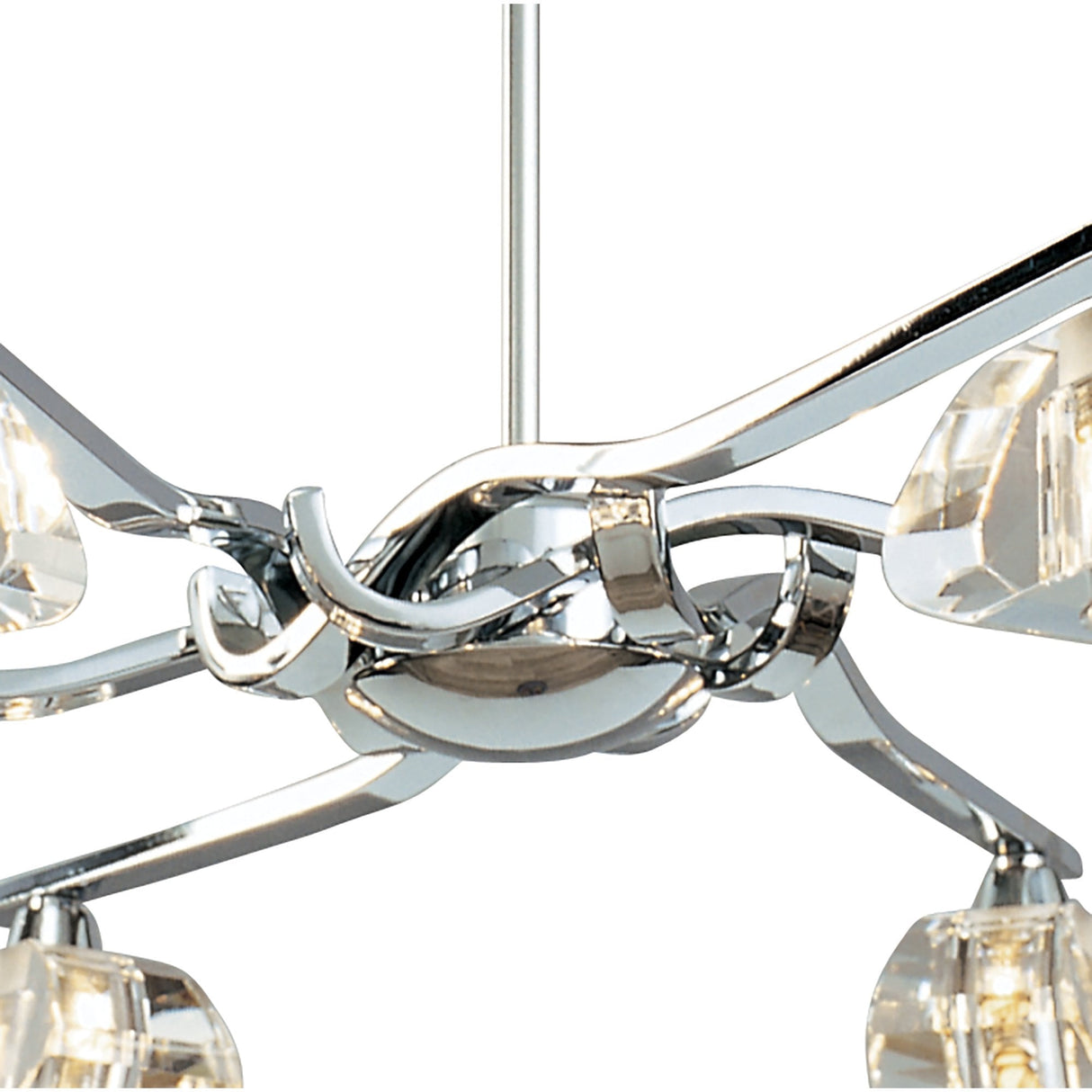 Alfa Telescopic Convertible 6-Light Fixture with Clear Crystal Accents in Polished Chrome