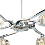 Alfa Telescopic Convertible 6-Light Fixture with Clear Crystal Accents in Polished Chrome