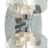 Santiago Sebastia's Alfa Dual Light Wall Fixture with Crystal Accents in Polished Chrome