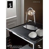 Alfa Radiant Table Lamp with Glistening Glass Shade, Polished Chrome Finish