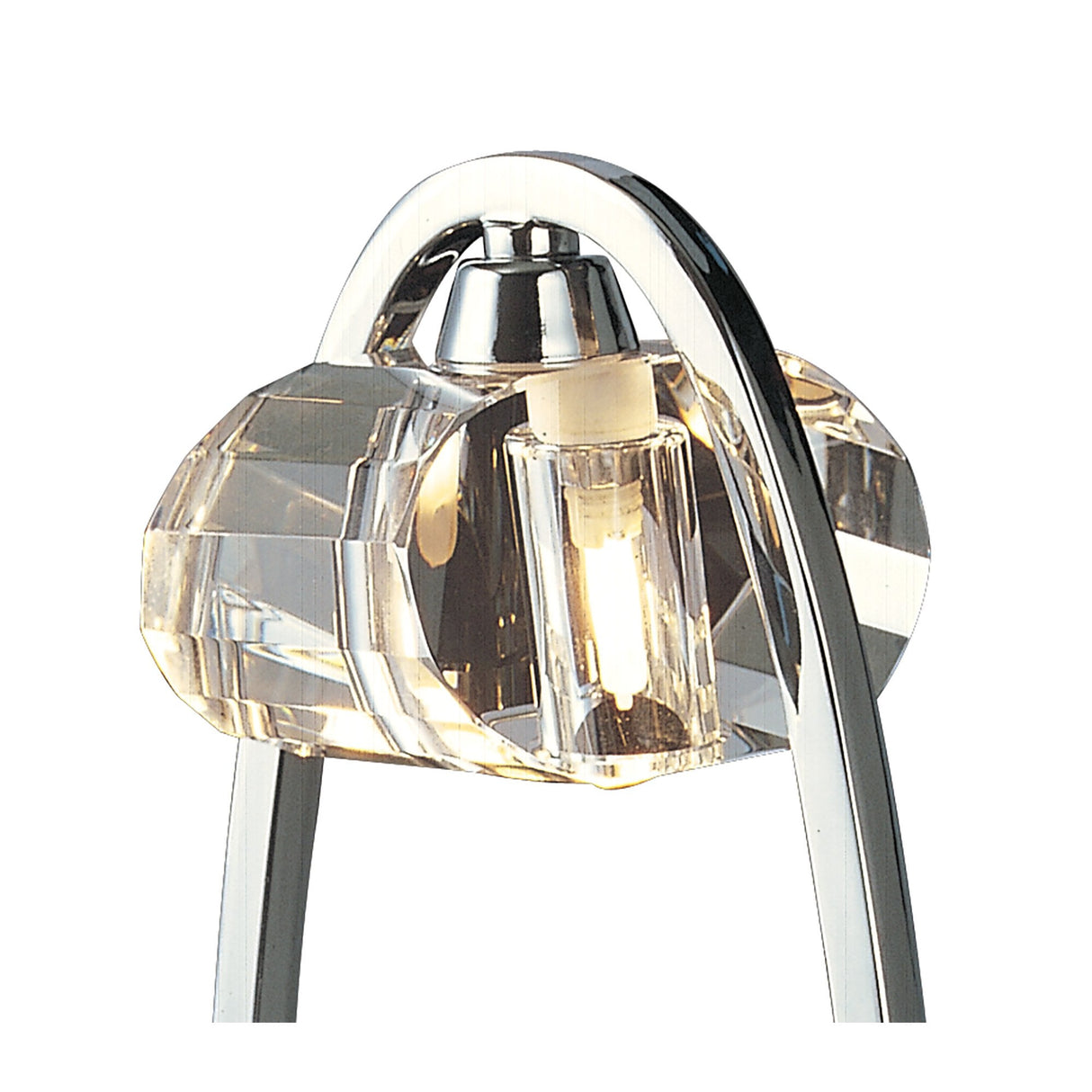 Alfa Radiant Table Lamp with Glistening Glass Shade, Polished Chrome Finish