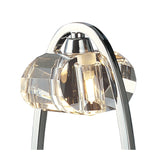 Alfa Radiant Table Lamp with Glistening Glass Shade, Polished Chrome Finish