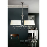 Paola 2-Arm Pendant Light with Cream Shades & Black Glass Accents