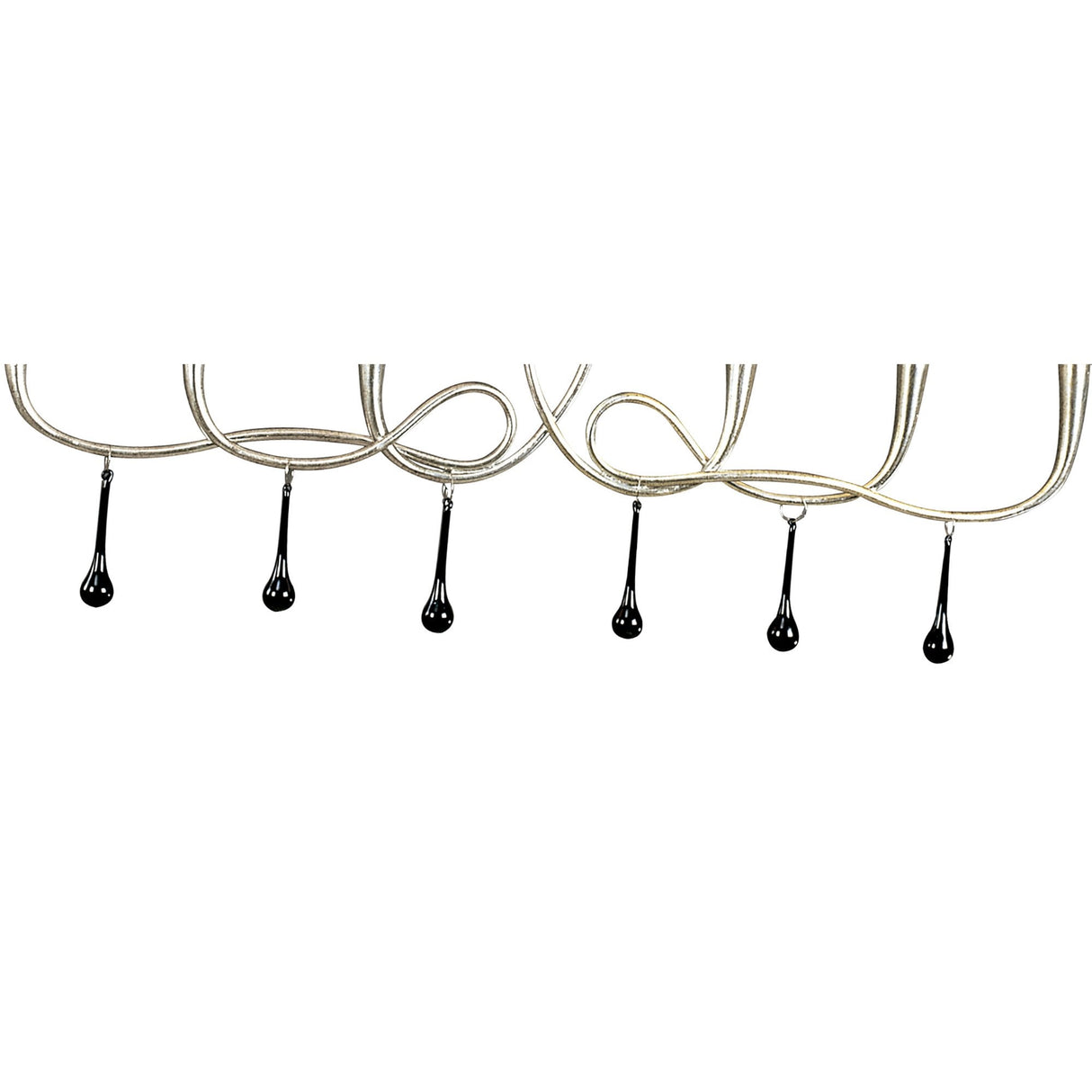 Paola 2-Arm Pendant Light with Cream Shades & Black Glass Accents