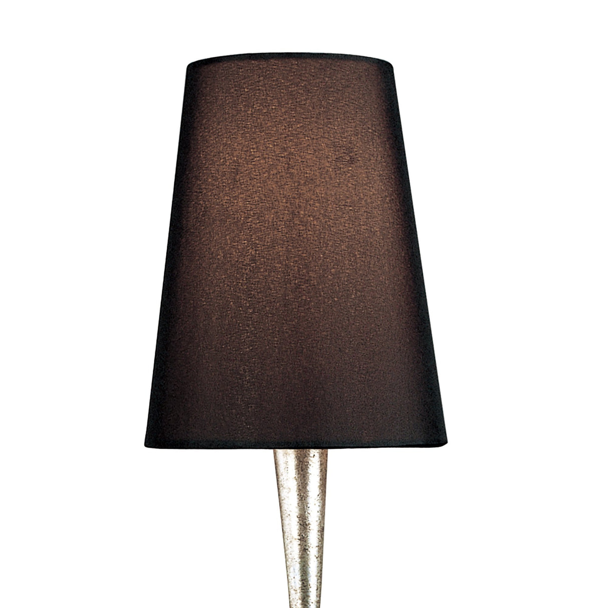 Paola 1-Light E14 Silver Table Lamp with Black Shade & Glass Adornments