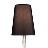 Paola 1-Light E14 Silver Table Lamp with Black Shade & Glass Adornments