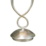 Paola Dual Light Table Lamp in Silver with Cream Conical Shades