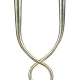 Paola Dual Light Table Lamp in Silver with Cream Conical Shades