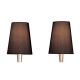 Paola Modern Classic 2-Light Wall Lamp in Silver with Black Shades and Glass Accents