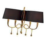 Paola Gold & Black Chandelier with Amber Droplets, 3 Arm, 6 Light E14