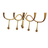 Paola Gold & Black Chandelier with Amber Droplets, 3 Arm, 6 Light E14