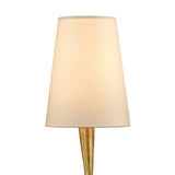 Elegant Paola Gold Table Lamp with Cream Shade & Amber Crystal Accents