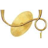 Paola Gold-Finished Dual-Light Wall Lamp with Cream Shades & Amber Glass Accents