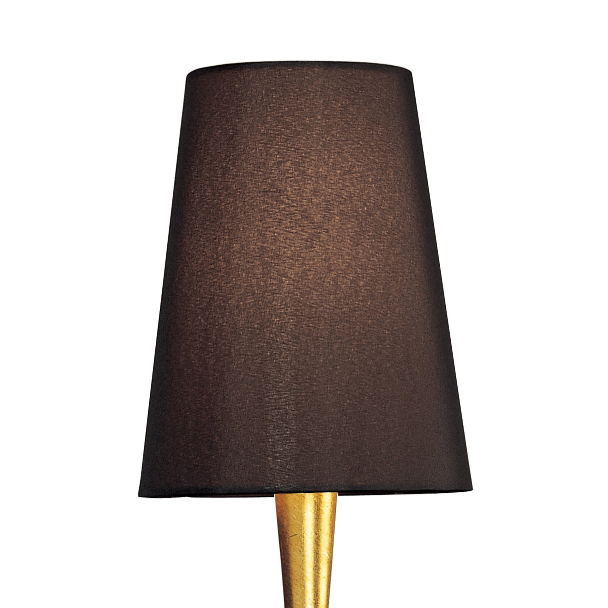 Paola Gold-Plated Wall Lamp with Black Shade and Amber Glass Accents