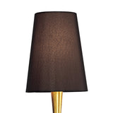 Paola Gold-Plated Wall Lamp with Black Shade and Amber Glass Accents