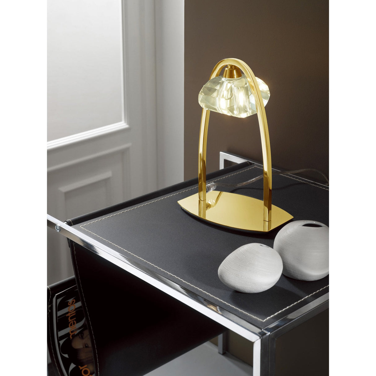 Alfa 1-Light Table Lamp with G9, Elegant French Gold Finish