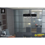 Akira Modern Pendant Light, 8-Light E14, Polished Chrome with Elegant Black Shades