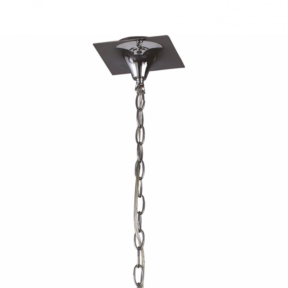 Akira Modern Pendant Light, 8-Light E14, Polished Chrome with Elegant Black Shades