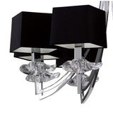 Akira Modern Pendant Light, 8-Light E14, Polished Chrome with Elegant Black Shades