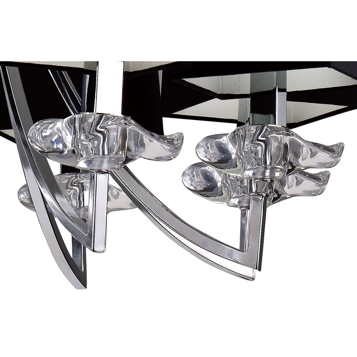 Akira Modern Pendant Light, 8-Light E14, Polished Chrome with Elegant Black Shades