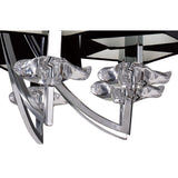 Akira Modern Pendant Light, 8-Light E14, Polished Chrome with Elegant Black Shades