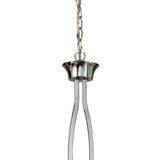 Akira Modern 2-Arm 6-Light Chandelier in Polished Chrome with Cream Shades