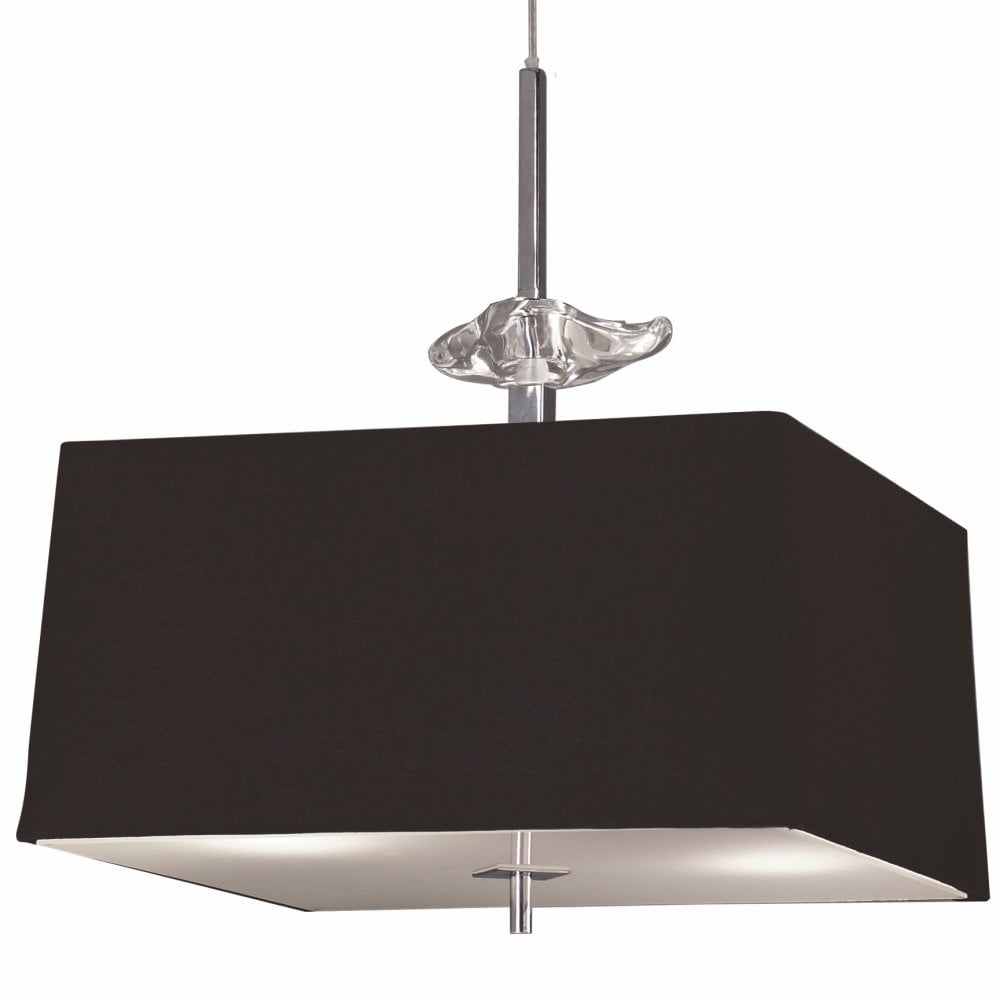 Akira Pendant Light: Modern Elegance in Polished Chrome with Black Shade