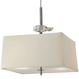 Akira 4-Light Pendant in Polished Chrome with Frosted Glass and Cream Shade