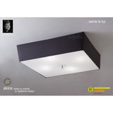 Akira Ceiling Light: Sleek Polished Chrome with Frosted Glass and Black Square Shade