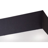 Akira Ceiling Light: Sleek Polished Chrome with Frosted Glass and Black Square Shade