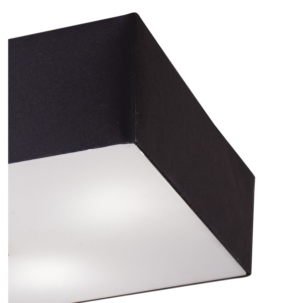 Akira Ceiling Light: Sleek Polished Chrome with Frosted Glass and Black Square Shade
