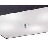 Akira Ceiling Light: Sleek Polished Chrome with Frosted Glass and Black Square Shade