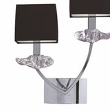 Akira Dual Light Wall Sconce in Polished Chrome with Black Shades