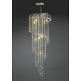 Atla Spiral 7-Light Pendant in Polished Chrome with Clear Diyas Crystal