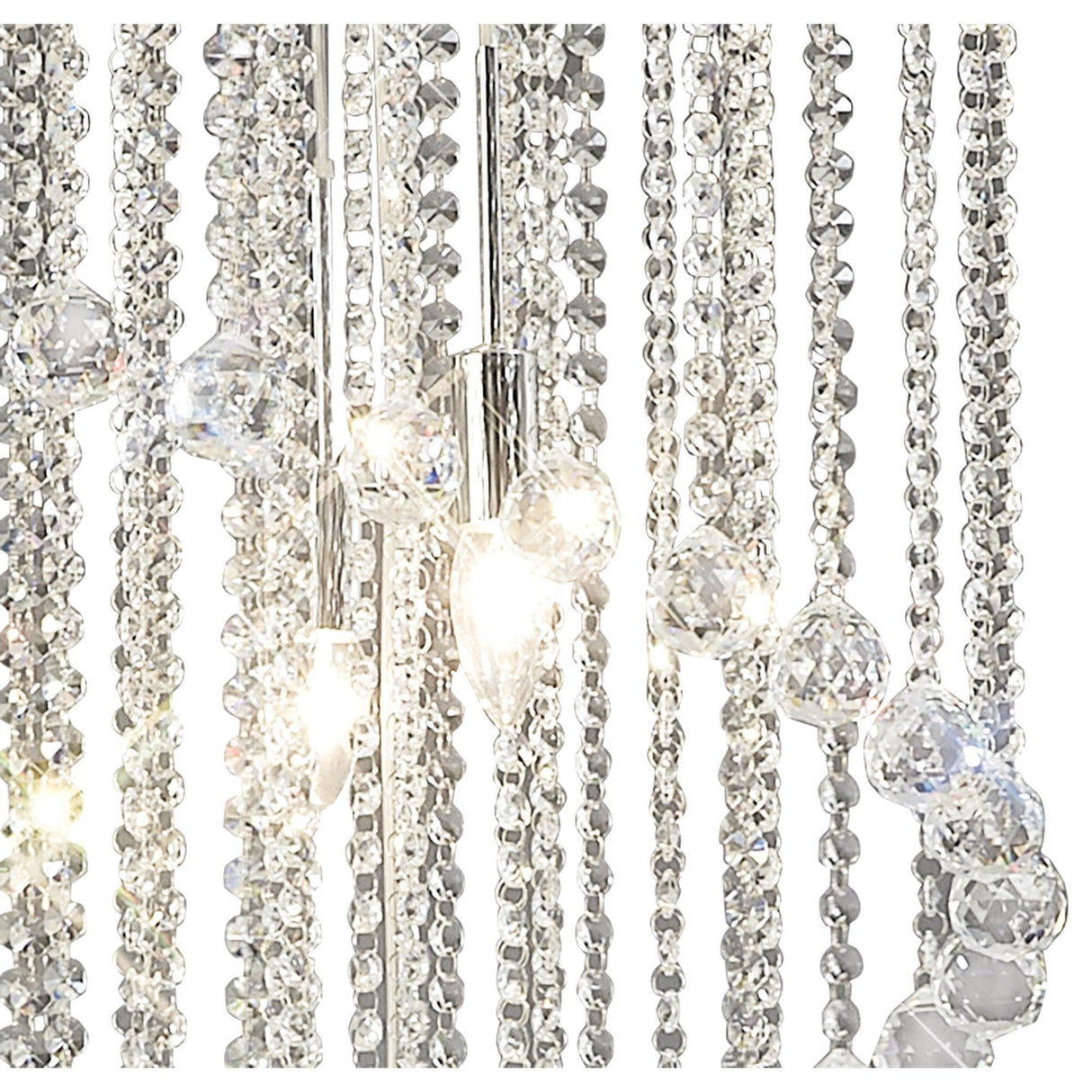 Atla Spiral 7-Light Pendant in Polished Chrome with Clear Diyas Crystal