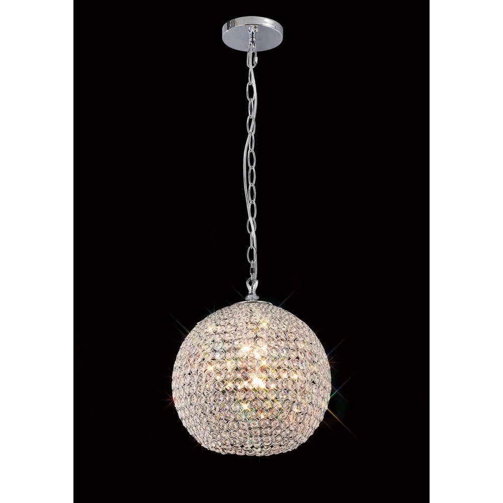 Ava 5-Light Pendant in Polished Chrome with Crystal Accents