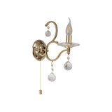 Zinta Elegance Wall Lamp in French Gold with Clear Crystal Accents