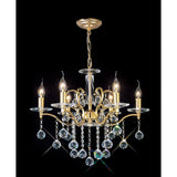Zinta 6-Light Pendant in French Gold with Clear Diyas Select Crystals