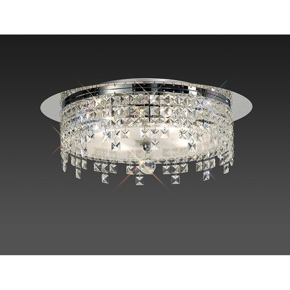 Lumina Elegance 6-Light Chrome Crystal Ceiling Fixture