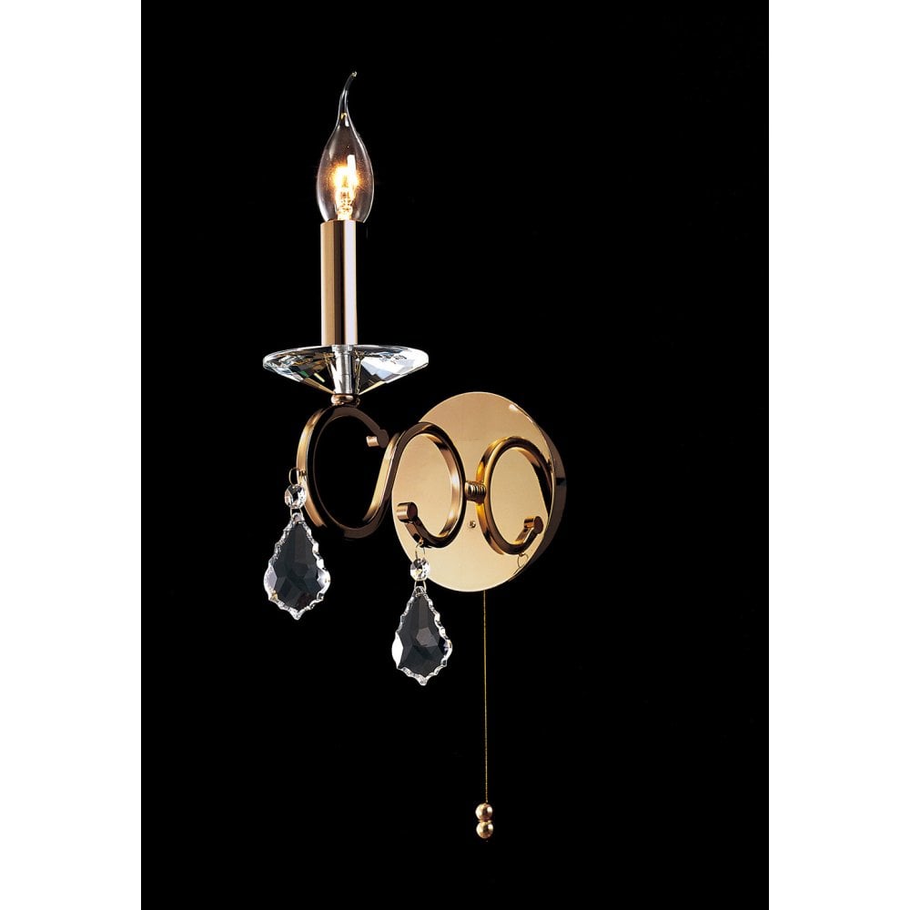 Torino Elegant Wall Lamp with Crystal Accents in French Gold Finish