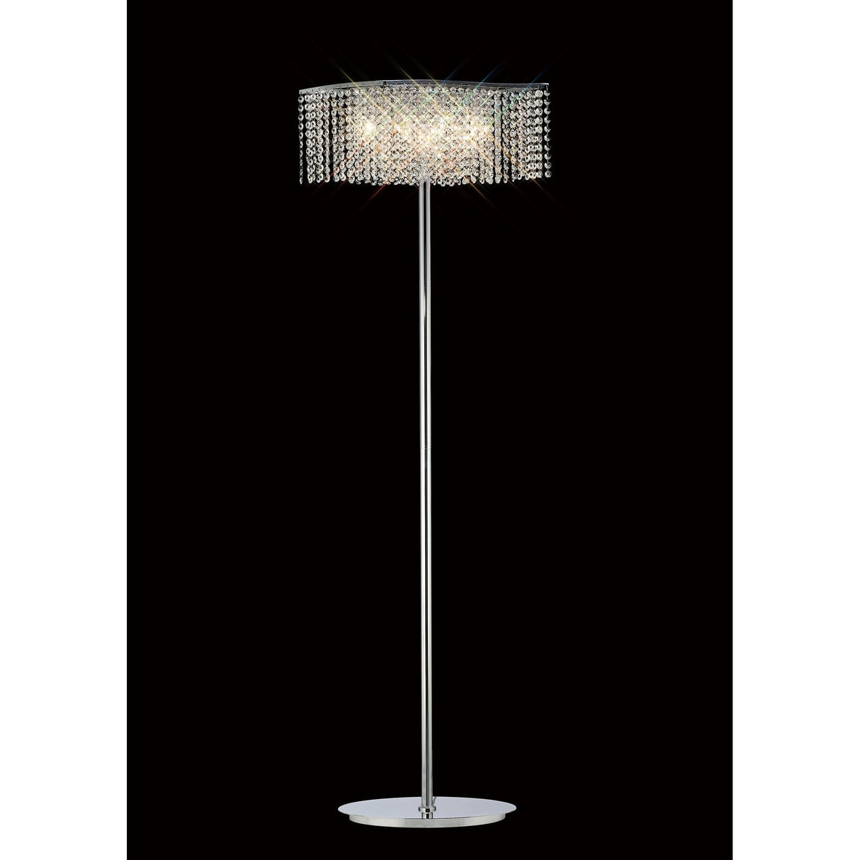 Fabio Elegant Crystal Floor Lamp with Polished Chrome Finish