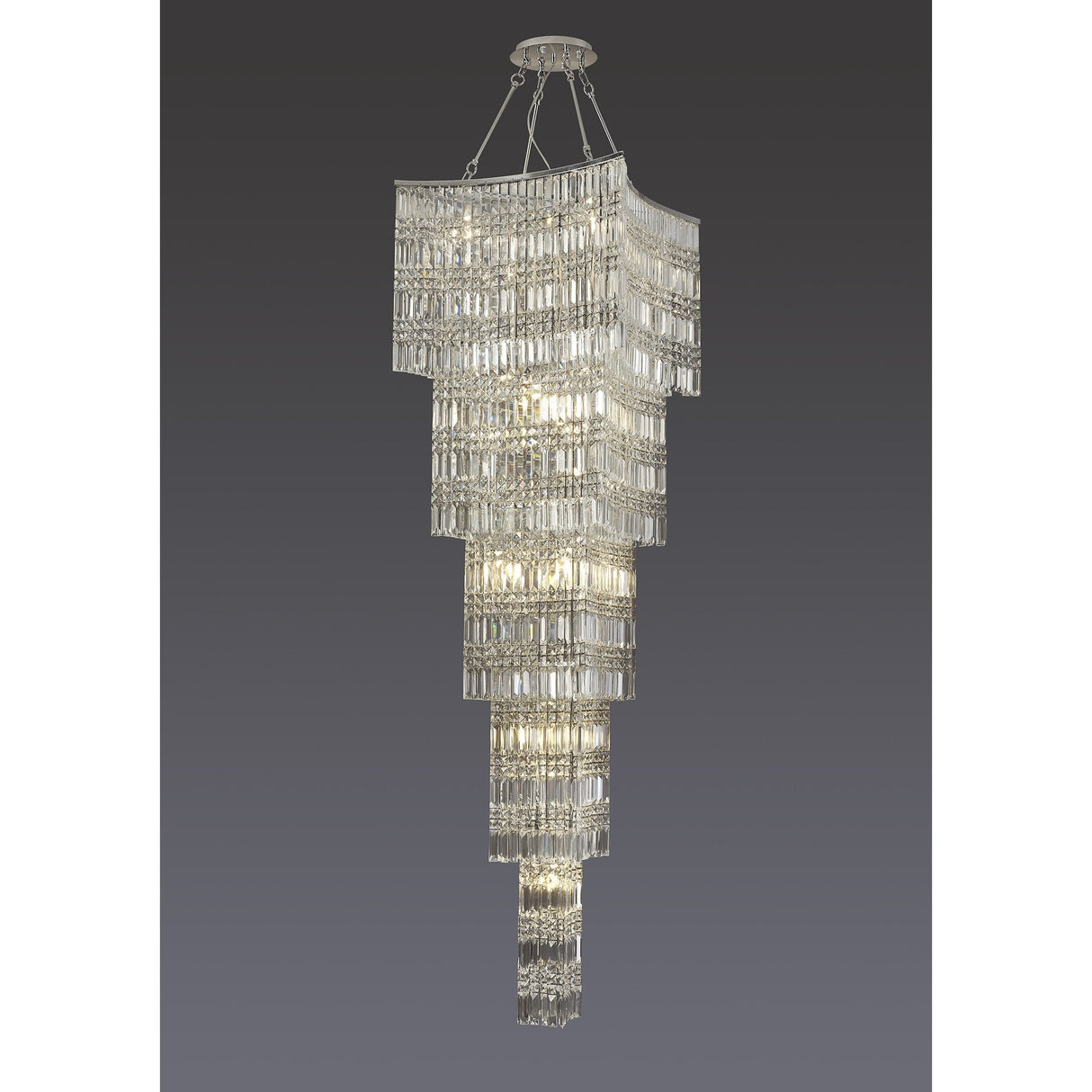 Gianni 15-Light Tall Crystal Pendant in Polished Chrome