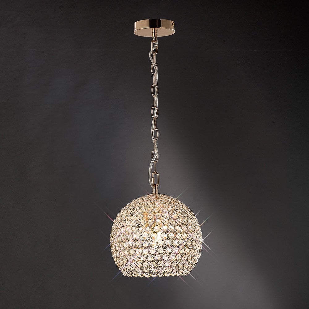Ava Collection 4-Light French Gold and Crystal Pendant Chandelier