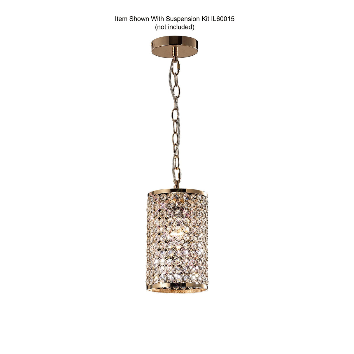 Cassia Twigue Kudo Cylinder Shade in French Gold & Crystal