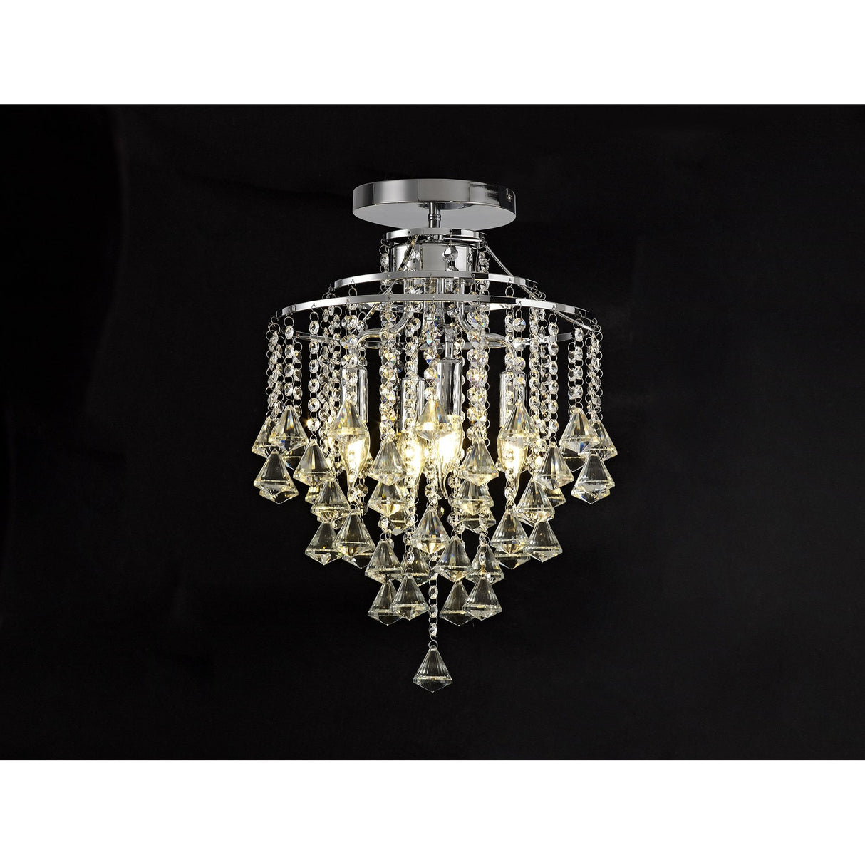 Inina Crystal Elegance 4-Light Pendant in Polished Chrome