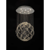 Luminous Elegance: Medium Sphere 8-Light Polished Chrome Crystal Pendant