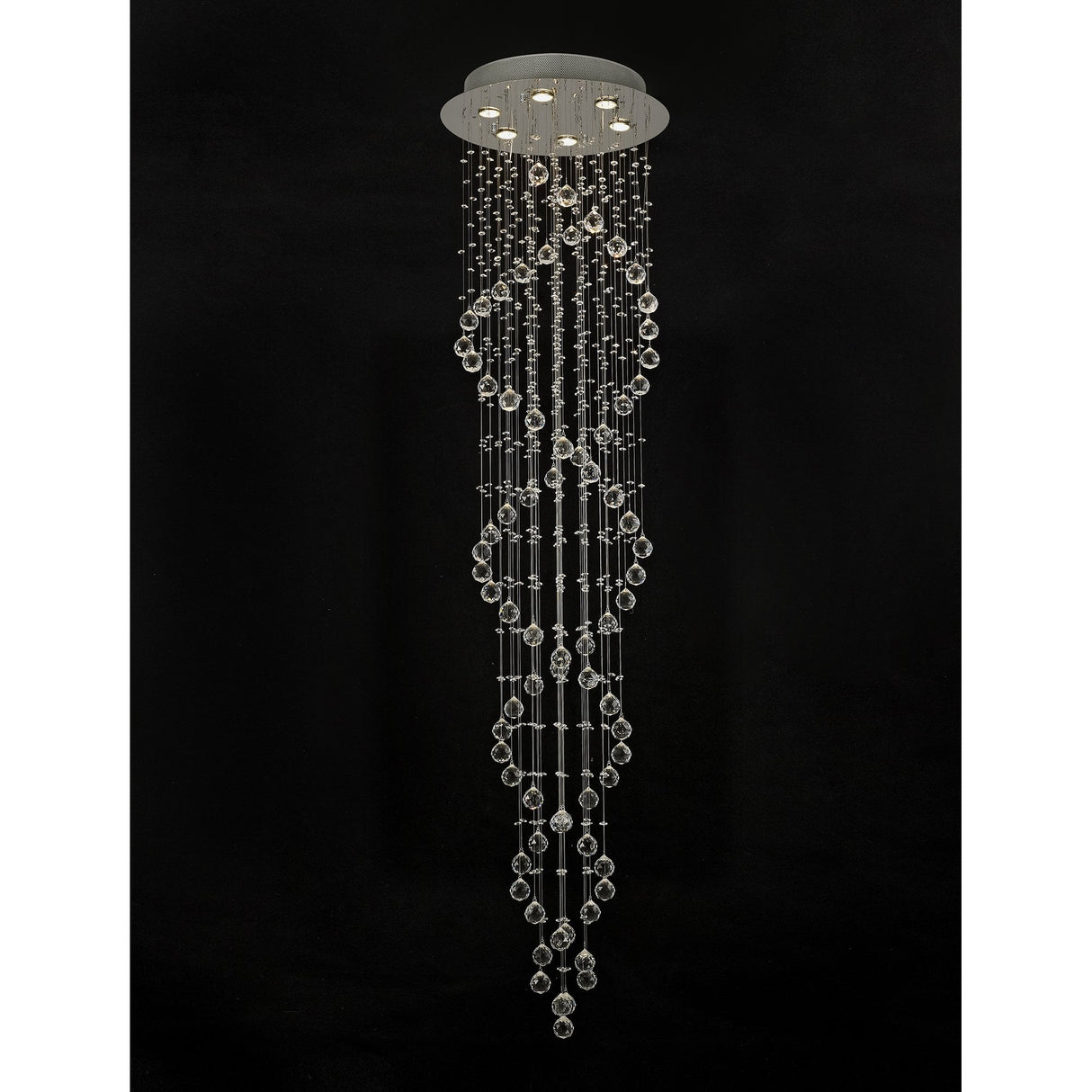 Radiant Colorado Spiral Chandelier in Polished Chrome with Clear Crystals