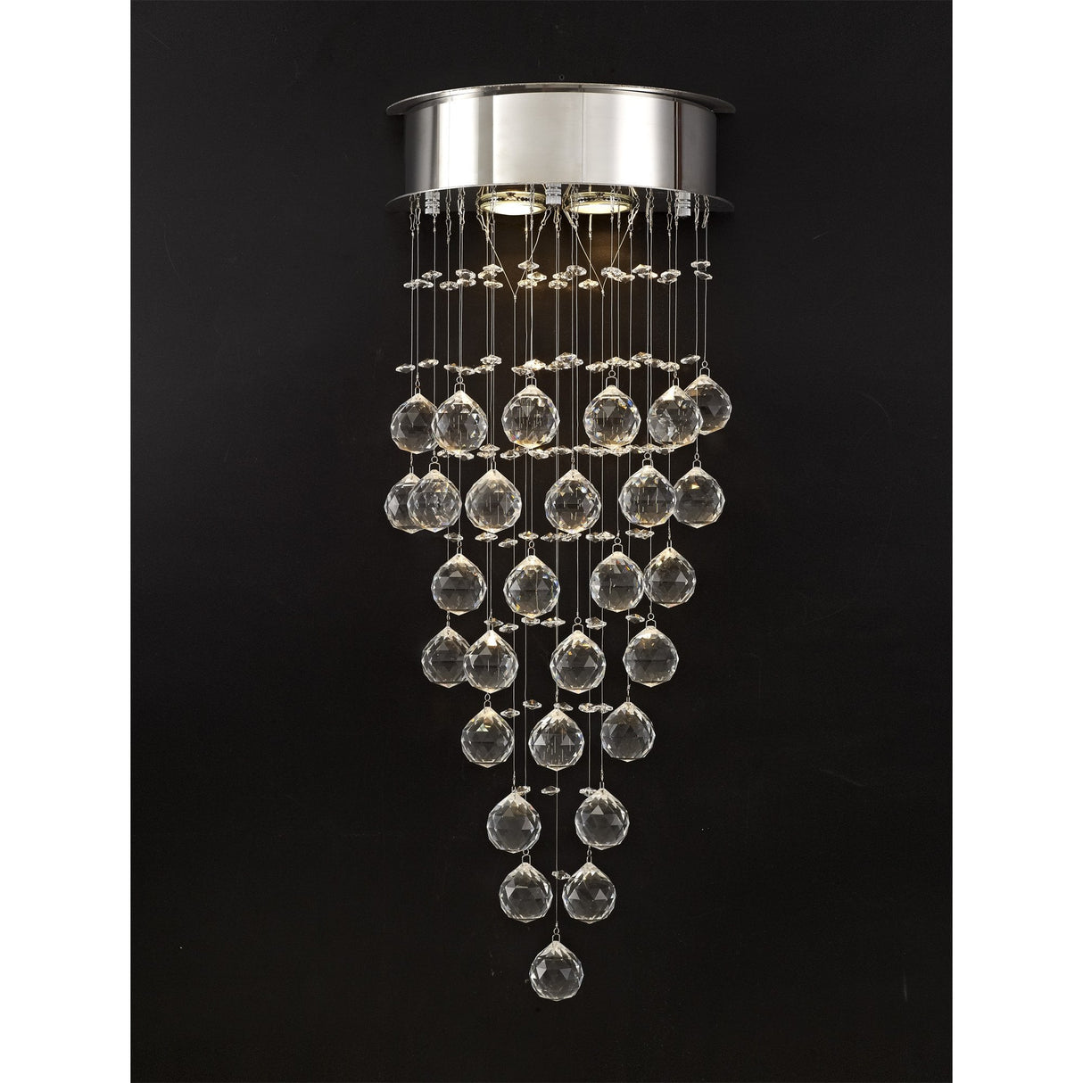 Colorado Elegance Dual-Lamp Crystal Wall Fixture in Polished Chrome