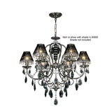 Luna 6-Light Pendant in Black Chrome with Clear and Smoked Crystal Accents