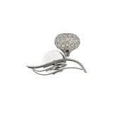 Leimo Switched Wall Lamp, Right Facing, Polished Chrome with Crystal Elegance